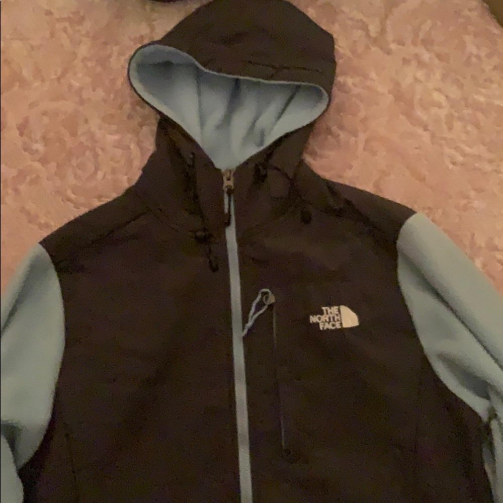 North face light blue jacket with hood